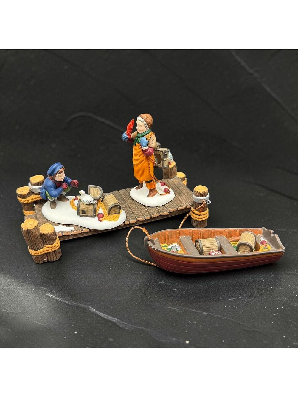 Vintage Dept 56 Lobster Trappers #56589 New England Village Set 1995 in Box
